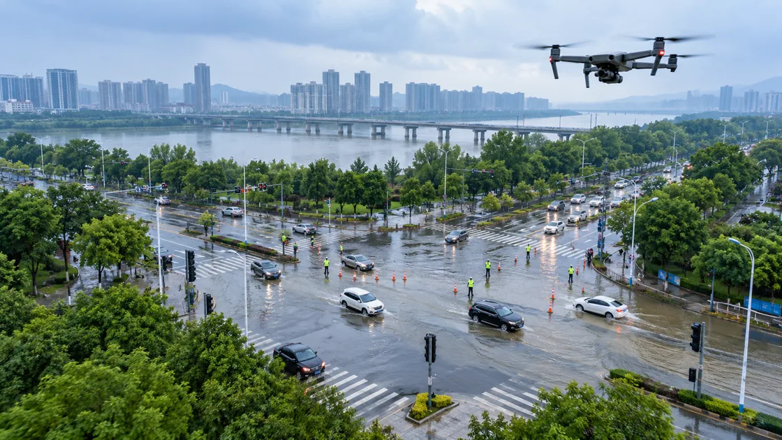 城市内涝与突发事件现场查看应用场景示意